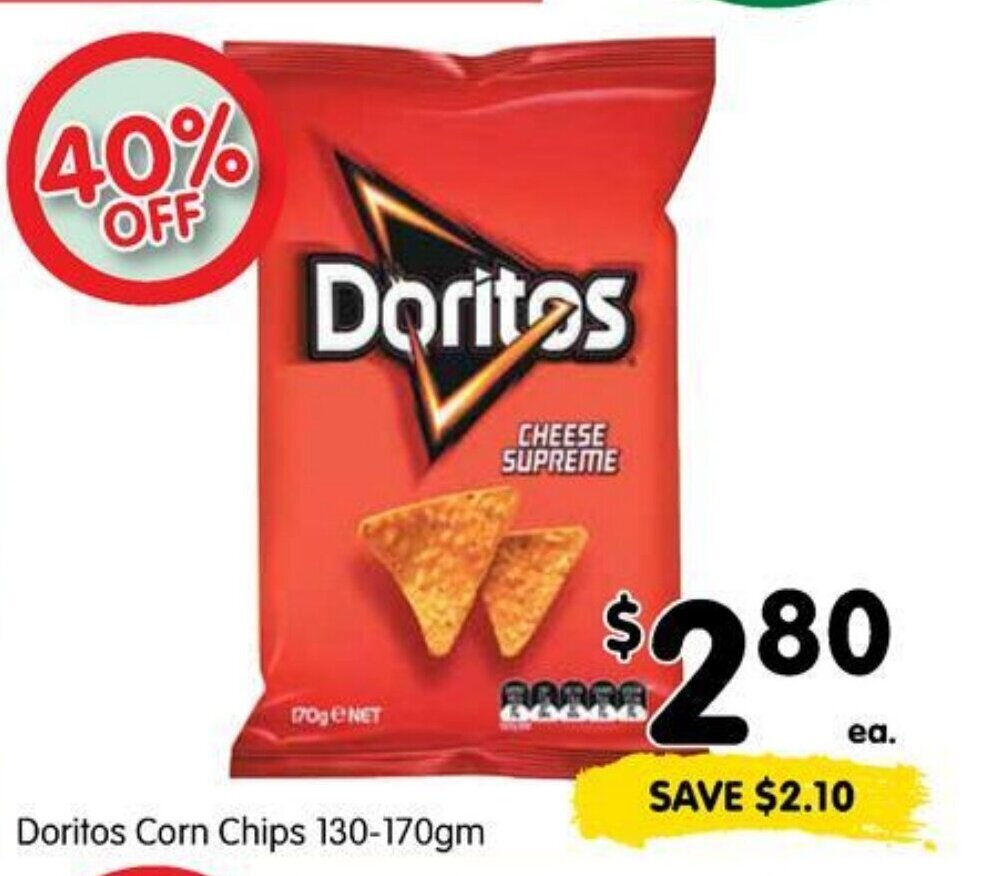 Doritos Corn Chips 130170gm offer at Spar