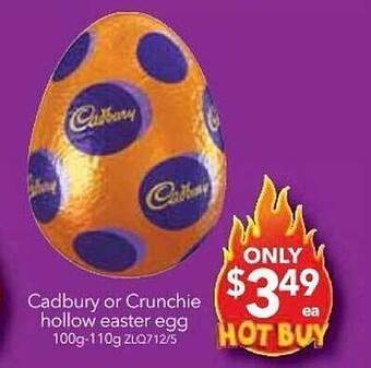 Cheap as Chips Cadbury or crunchie hollow easter egg offer