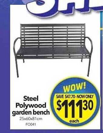 Cheap as Chips Steel polywood garden bench offer