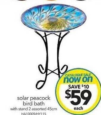 Cheap as Chips Solar peacock bird bath offer