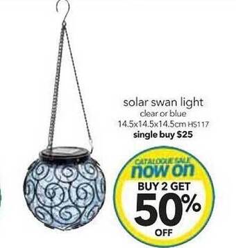 Cheap as Chips Solar swan light clear or blue offer