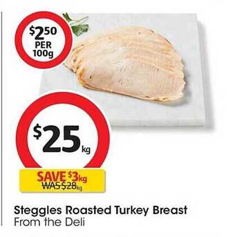 Coles Steggles roasted turkey breast offer