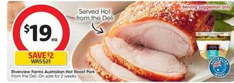 Coles Riverview farms australian hot roast pork offer