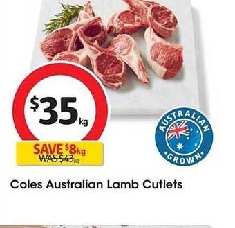 Coles Coles australian lamb cutlets offer