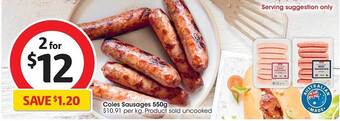 Coles Coles sausages offer