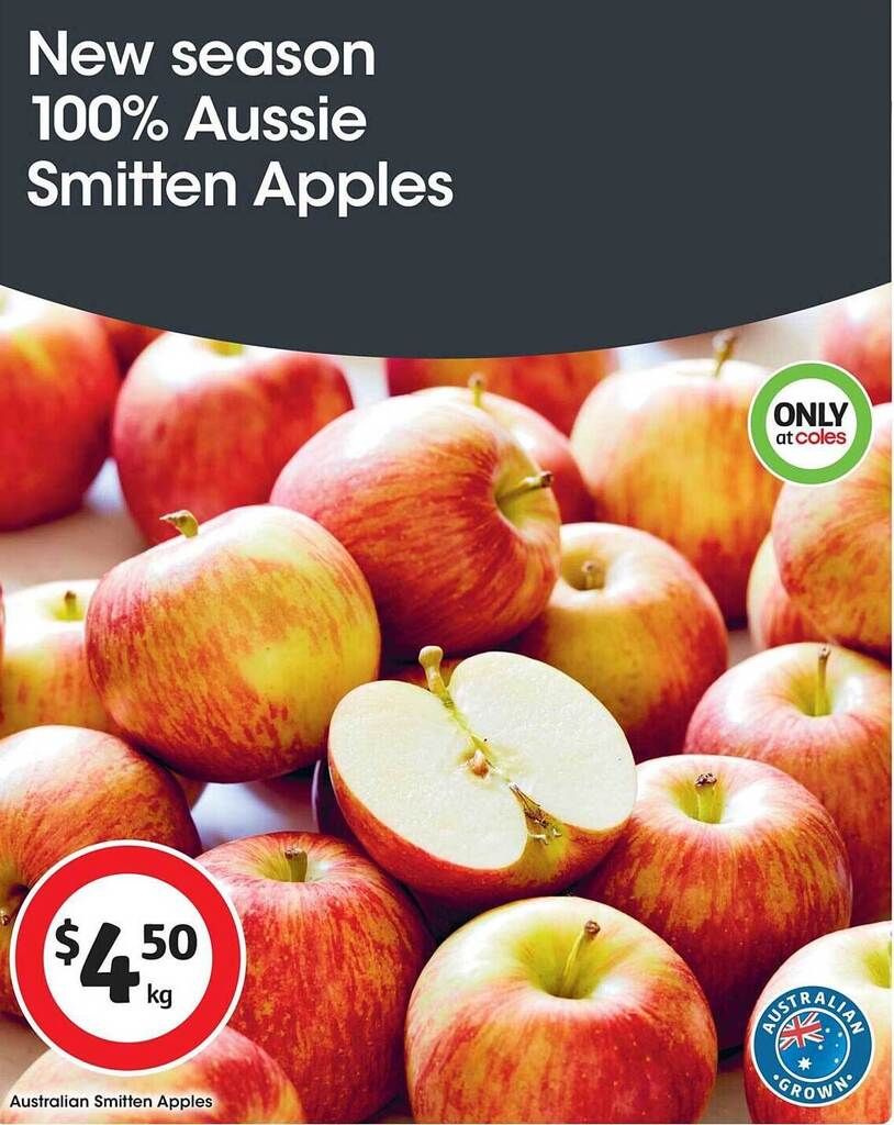 Australian smitten apples offer at Coles