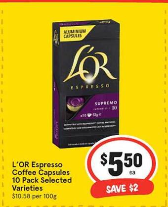 IGA L'or espresso coffee capsules offer