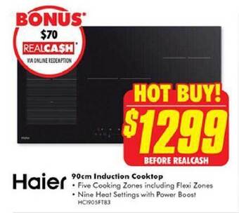 The Good Guys Haier 90cm induction cooktop offer