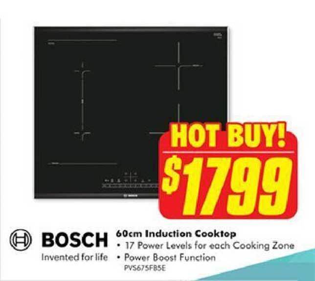Bosch 60cm induction cooktop offer at The Good Guys