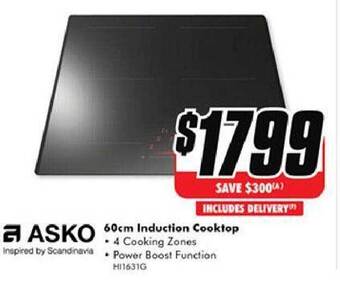 The Good Guys Asko 60cm induction cooktop offer