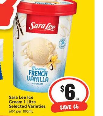 IGA Sara lee ice cream offer