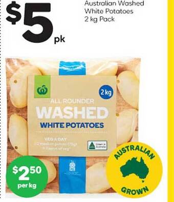 Woolworths Australian washed white potatoes offer