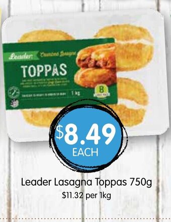 Leader Lasagna Toppas 750g