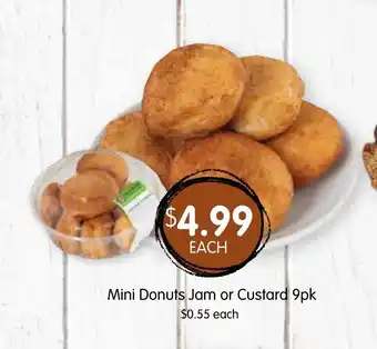 Mini Donuts Jam or Custard 9pk