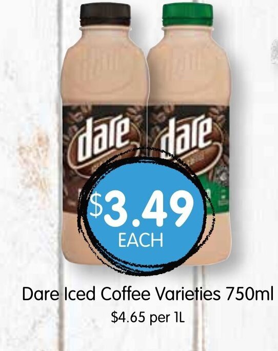 Dare Iced Coffee Varieties 750ml. offer at Spudshed
