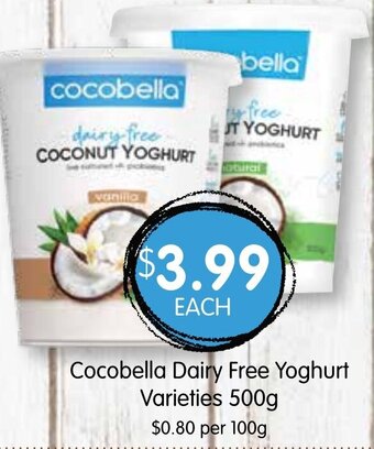 Spudshed Cocobella Dairy Free Yoghurt Varieties 500g offer