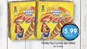 Paddle Pop Cyclone 8pk 688ml