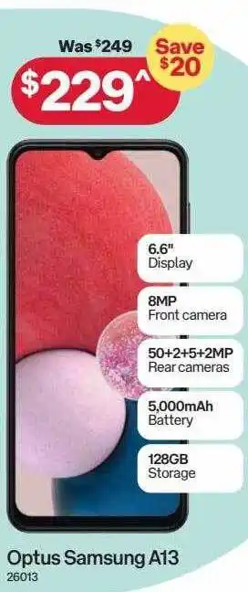 Australia Post Optus samsung a13 offer