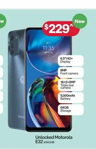 Australia Post Unlocked motorola e32 offer