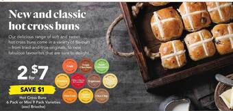 Drakes Hot cross buns 6 pack or mini 9 pack offer