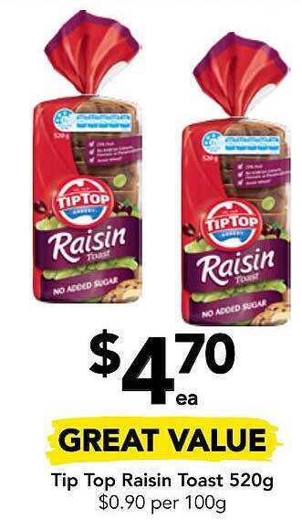 Drakes Tip top raisin toast offer