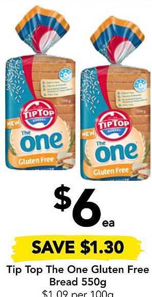 Drakes Tip top the one gluten free bread offer