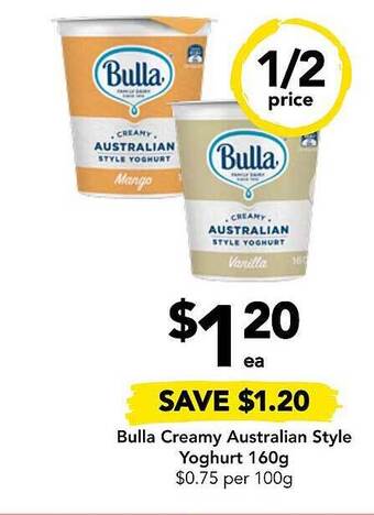 Drakes Bulla creamy australian style yoghurt offer