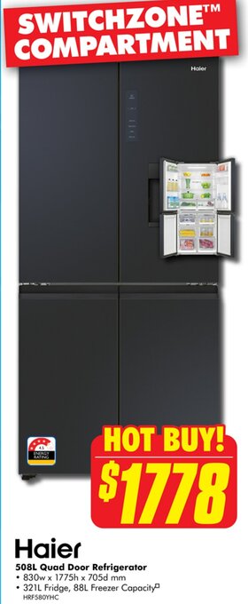 The Good Guys 508L Quad Door Refrigerator offer