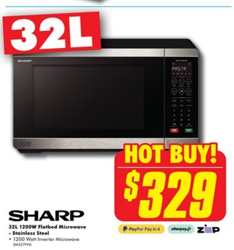 The Good Guys 32L 1200W Flatbed Microwave - Stainless Steel offer