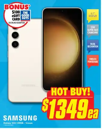 The Good Guys Galaxy S23 128gb - Cream offer