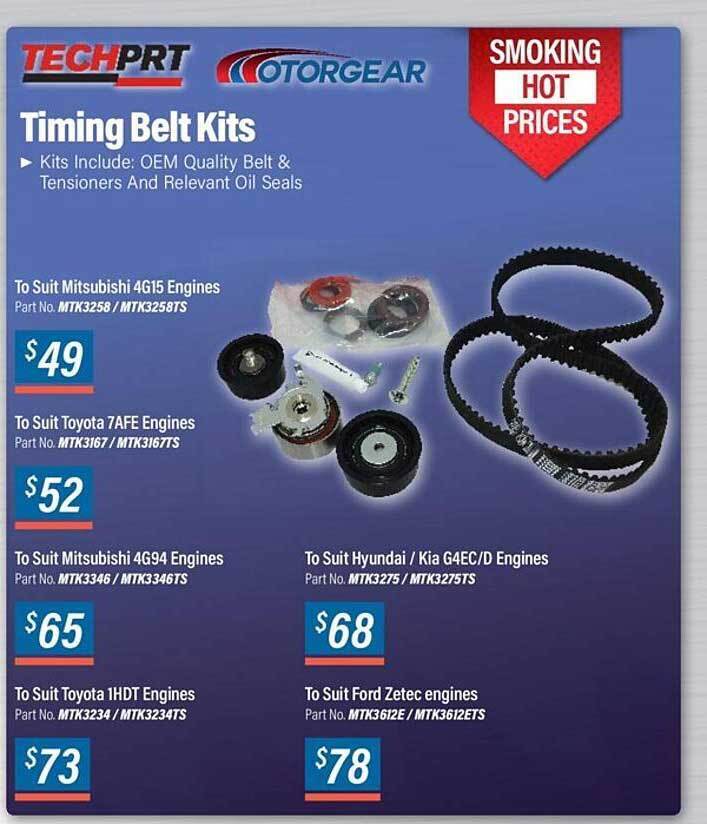 Techprt timing belt kits offer at Burson Auto Parts