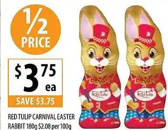 Supabarn Red tulip carnival easter rabbit offer