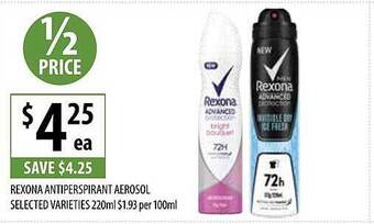 Supabarn Rexona antiperspirant aerosol offer