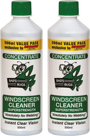 SuperCheap Auto Bar's bugs 500ml windscreen cleaner offer
