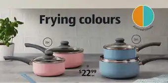 ALDI Coloured Saucepan Set 2pc 22.99 offer