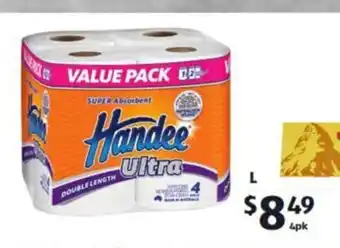 ALDI Handee Paper Towel Double Lenght 4pk offer