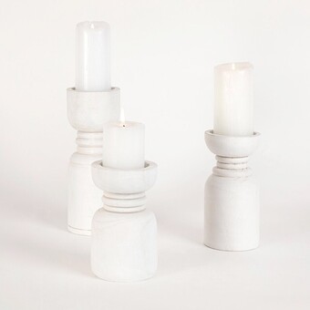 Pillow Talk Newport white candle holders by habitat offer