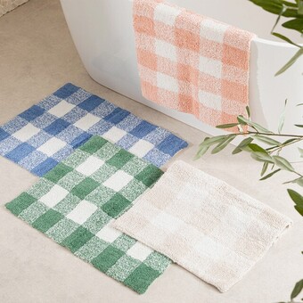 Pillow Talk Check bath mat by essentials offer