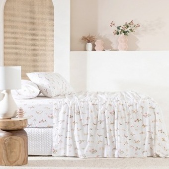 Floral printed flannelette sheet set by habitat