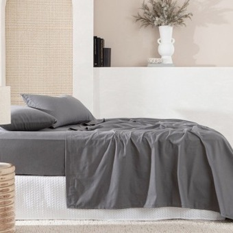 Pillow Talk Charcoal flannelette sheet set by essentials offer