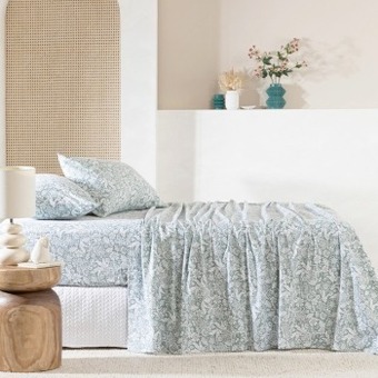 Pillow Talk Boho floral green flannelette sheet set by habitat offer