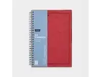 Officeworks J.Burrows A5 Hard Cover Pressboard Notebook Red offer