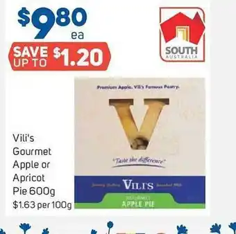 Foodland Vili's gourmet apple or apricot pie offer
