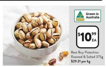 Foodworks Best buy pistachios roasted & salted offer