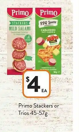 Foodworks Primo stackers or trios offer