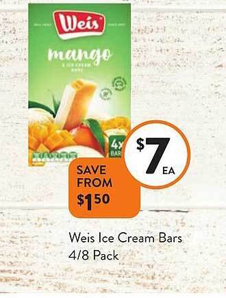Foodworks Weis ice cream bars offer