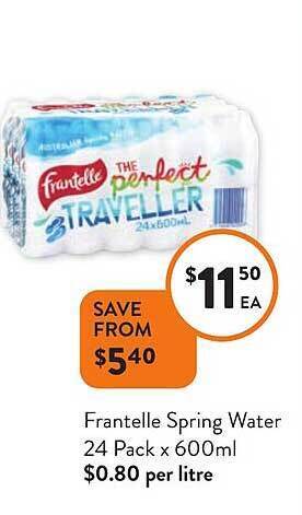 Foodworks Frantelle spring water offer