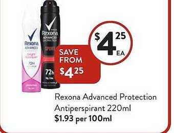 Foodworks Rexona advanced protection antiperspirant offer