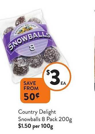 Foodworks Country delight snowballs 8 pack offer