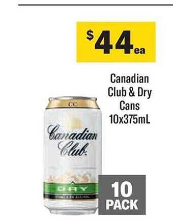 Liquorland Canadian club & dry cans offer